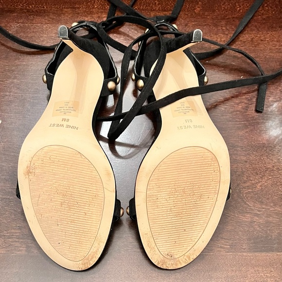 Nine West Suede Studded Sandal Heels - Picture 2 of 4